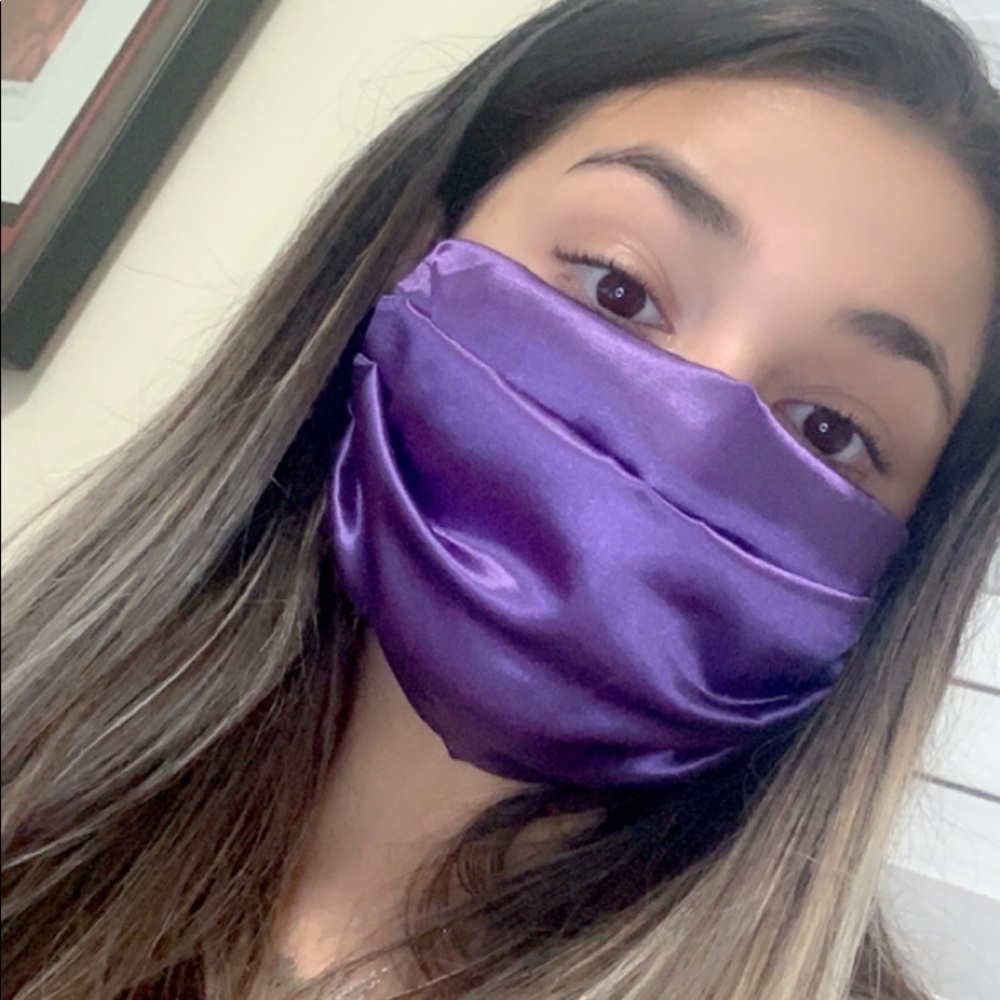 Face mask- purple satin